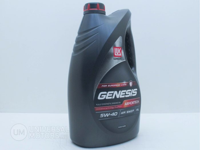 Масло моторное Лукойл Genesis Armortech 5W-40 синтетическое 4 л.