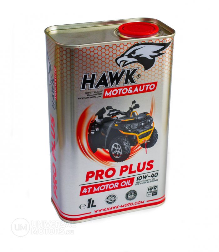 Масло моторное Hawk moto PRO PLUS 4T MOTO 10W-40 API SL 1L