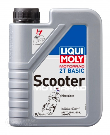 Моторное масло минерал. Motorrad Scooter 2T Basic (1 л) LIQUI MOLY