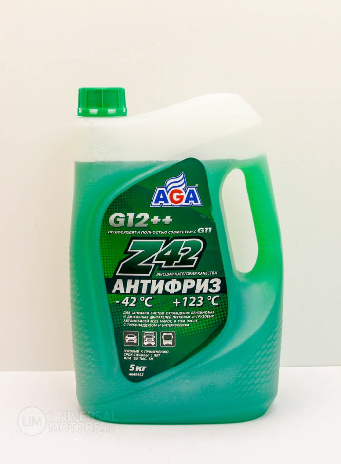 Антифриз зелёный -42 G12++ AGA 5кг