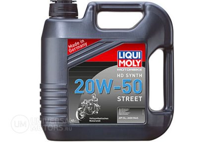 Синтетическое моторное масло для 4-тактных мотоциклов LIQUI MOLY Motorbike HD Synth 20W-50 API SL