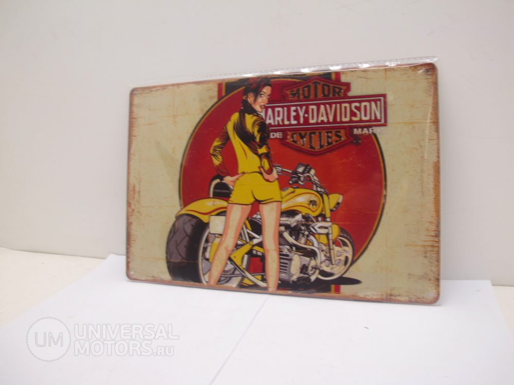 Табличка металлическая винтажная 20*30 Harley Davidson & Megan Fox вариант 37