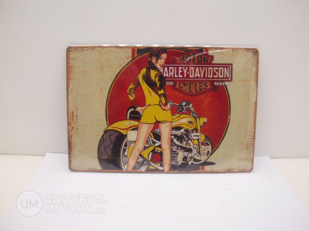 Табличка металлическая винтажная 20*30 Harley Davidson & Megan Fox вариант 37