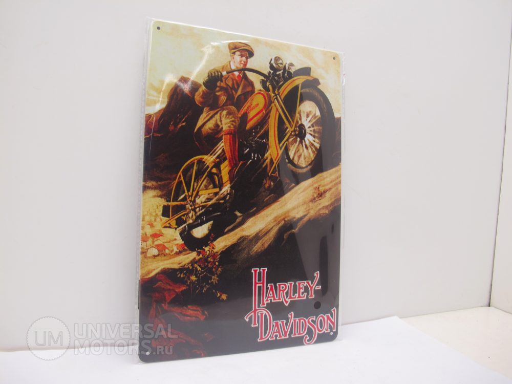 Табличка металлическая винтажная 20*30 Harley Davidson Uphill вариант 3