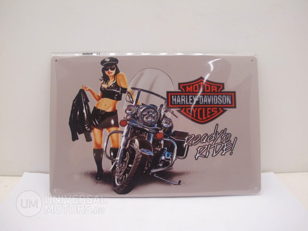 Табличка металлическая винтажная 20*30 Harley Davidson Ready to Ride вариант 44