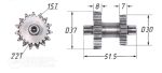 Шестерня электростартера 165FMM ZS (CB250) (15/22T) TTR250 705000056