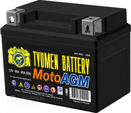 Аккумулятор TYUMEN BATTERY 6МТС-4 "AGM"