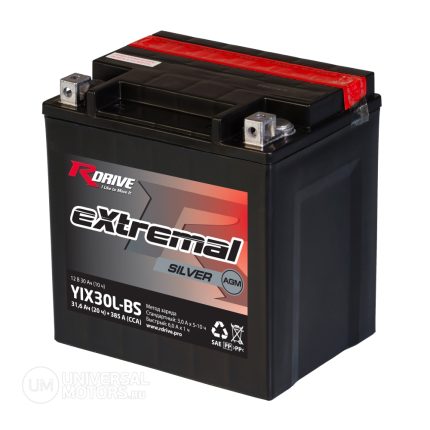 Аккумулятор RDRIVE EXTREMAL SILVER YIX30L-BS