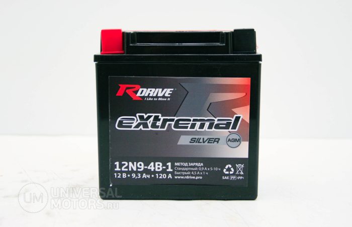 Аккумулятор RDRIVE EXTREMAL SILVER 12N9-4B-1