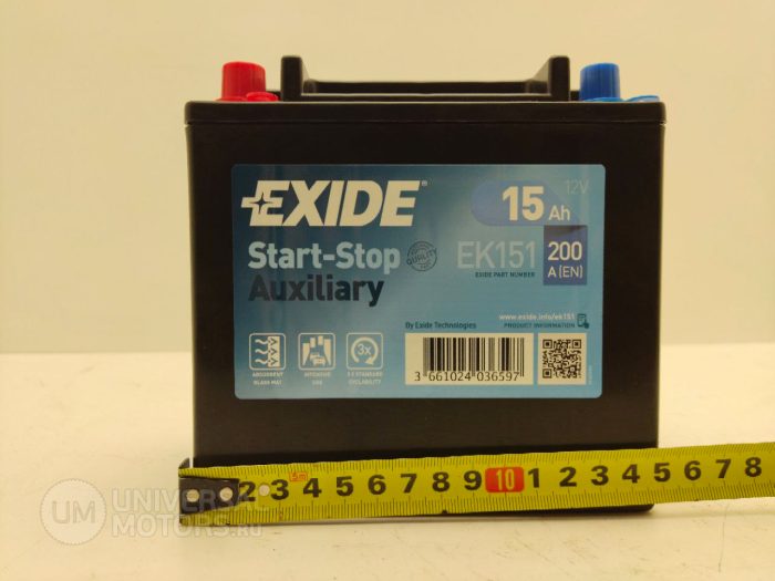 Аккумулятор EXIDE EK151 Auxiliary Start-Stop 15Ач 200A п/п