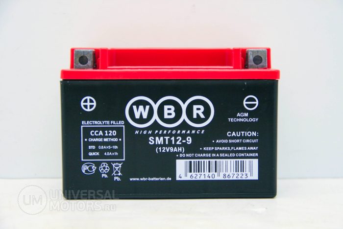 Аккумулятор WBR SMT12-9 12V9AH YTX9-BS